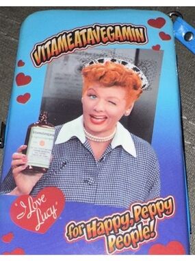 I Love Lucy 'Vitametavegamin' Trinket Case - Blue Retro Lucille Ball Design